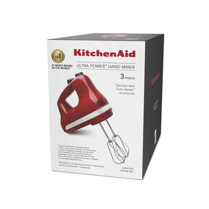 KitchenAid 3 Speed Hand Mixer, Empire Red, KHM312