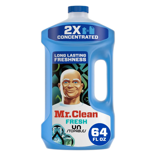 Mr. Clean 2X Concentrated Multi Surface, All Purpose Cleaner with Unstopables Fresh Scent, 64 fl oz