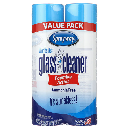 Sprayway World's Best Glass Cleaner, Value Pack, 2x19oz for product net content of 38oz