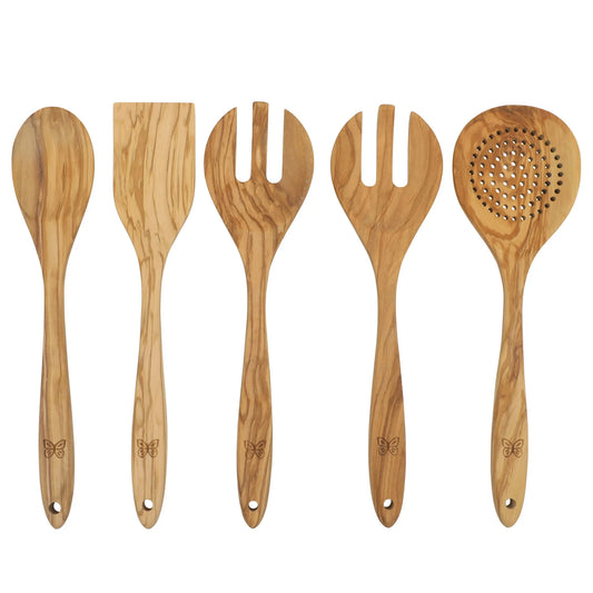 The Pioneer Woman 5-Piece Olivewood Kitchen Cooking Utensil Tool Set