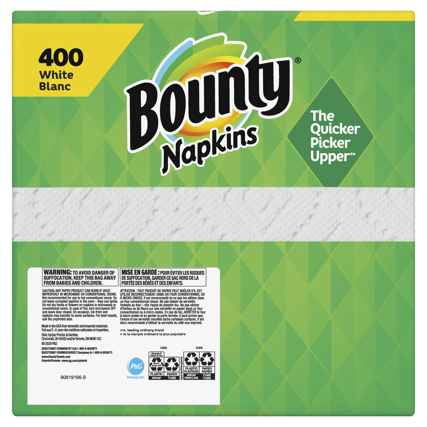 Bounty Paper Napkins, White, 400 Count