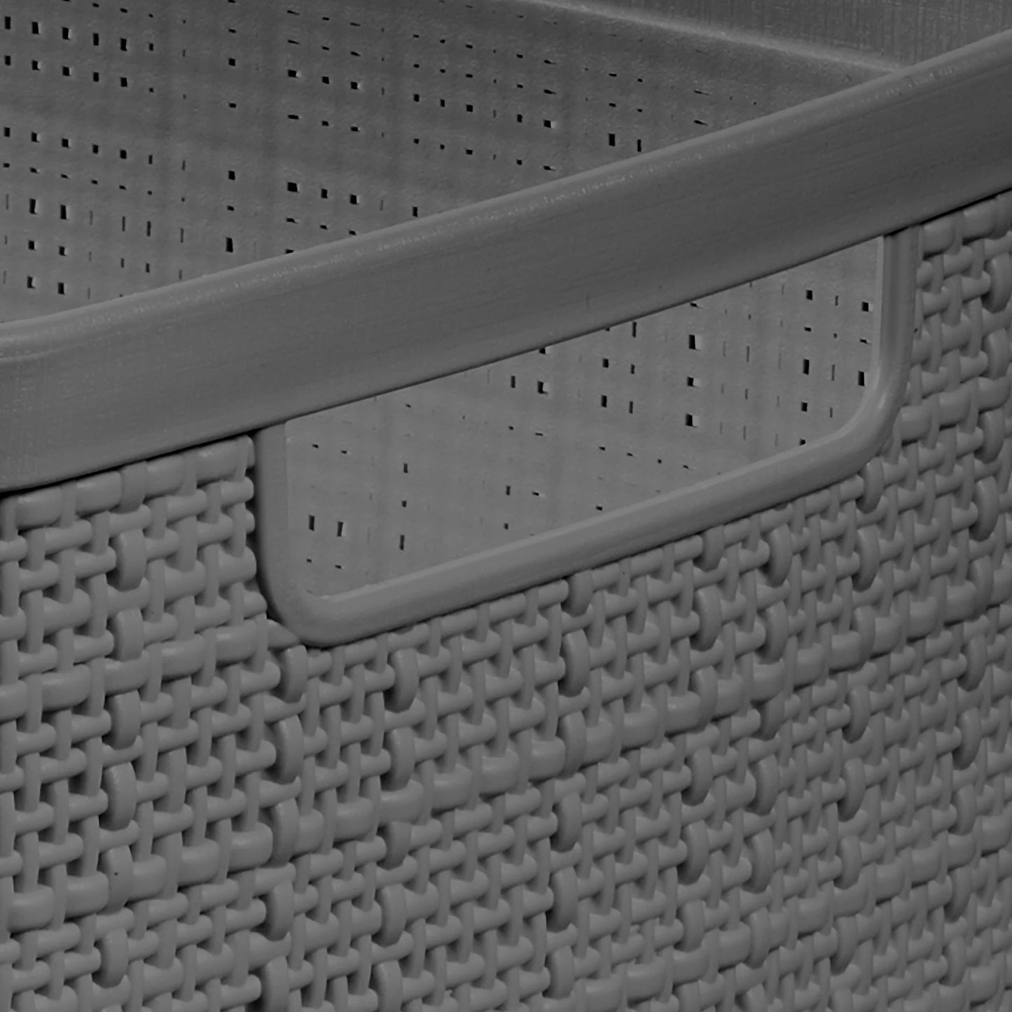 Curver Jute Large Grey Plastic Storage Basket