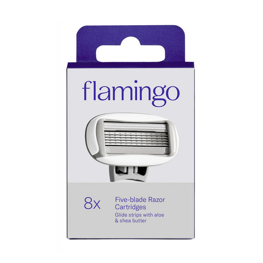 Flamingo 5-Blade Women's Razor Blade Refills, 8 Count