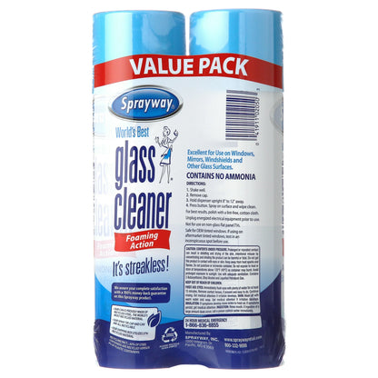 Sprayway World's Best Glass Cleaner, Value Pack, 2x19oz for product net content of 38oz